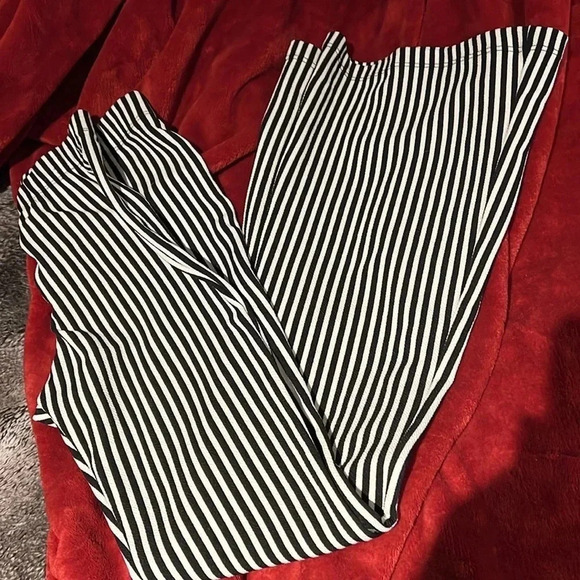 Fashionova  black and white Lined wide legs Pallazo pants Sz S - Picture 10 of 11